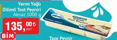 AKNAZ  YARIM YAĞLI DİLİMLİ TOST PEYNİRİ
